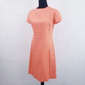 Vintage 60's Moygashel Pure Irish Linen Desert Flower Coral Dress
